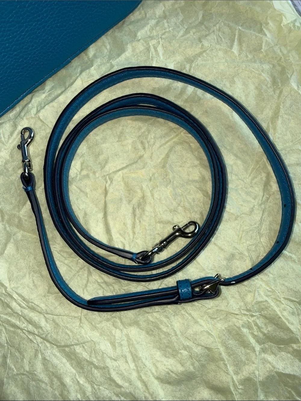 Coach Pebbled Leather Crossbody in Bright Blue
